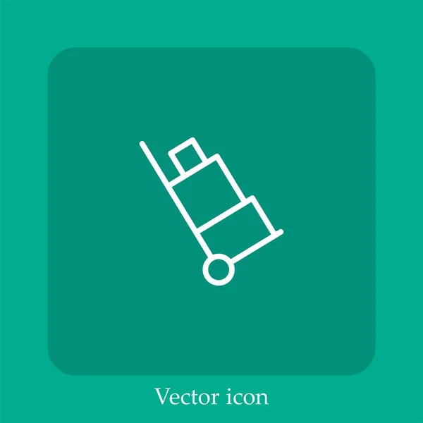 Ícone Vetor Bagagem Linear Icon Line Com Curso Editável — Vetor de Stock