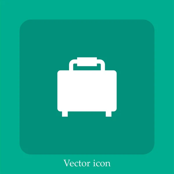 Silueta Equipaje Icono Vectorial Icon Line Lineal Con Carrera Editable — Archivo Imágenes Vectoriales