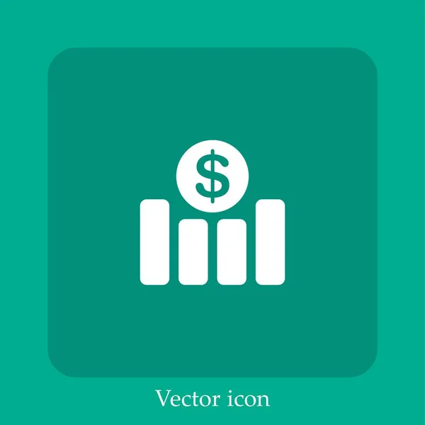 Balkendiagramm Mit Dollarzeichen Vektor Symbol Lineares Symbol Linie Mit Editierbarem — Stockvektor