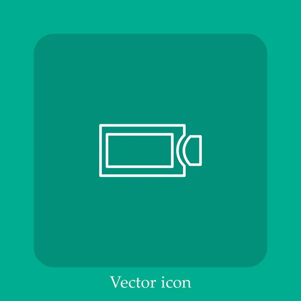 Icône Vectorielle Niveau Batterie Icône Linéaire Ligne Avec Course Modifiable — Image vectorielle