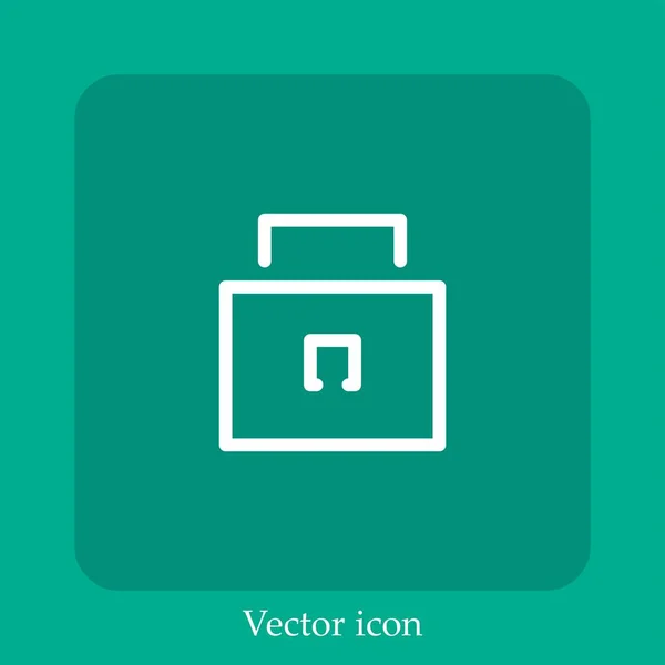 Große Geschlossene Sperre Vektor Symbol Lineare Icon Line Mit Editierbarem — Stockvektor