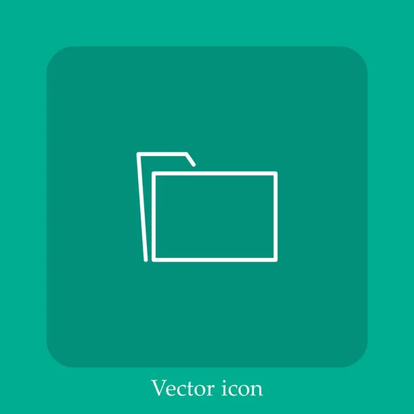 Blank Opened Folder Vector Icon Linear Icon Line Editable Stroke — Stock Vector