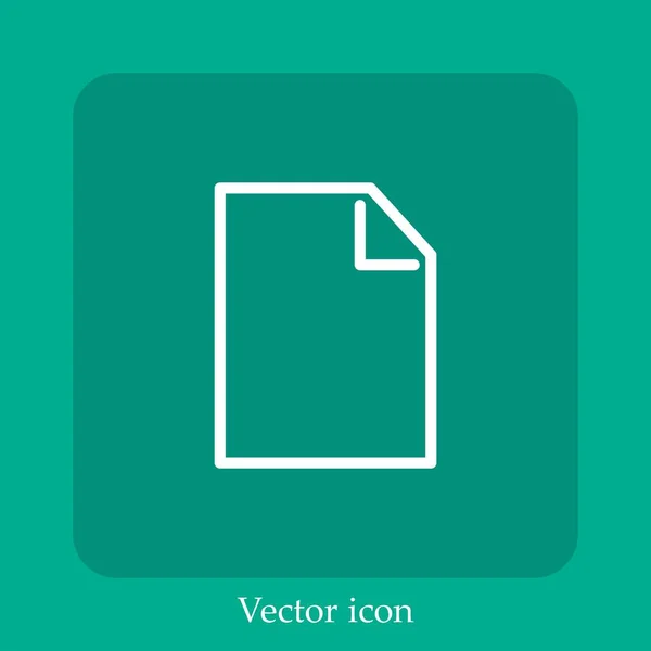 Blank Page Vector Icon Linear Icon Line Editable Stroke — Stock Vector