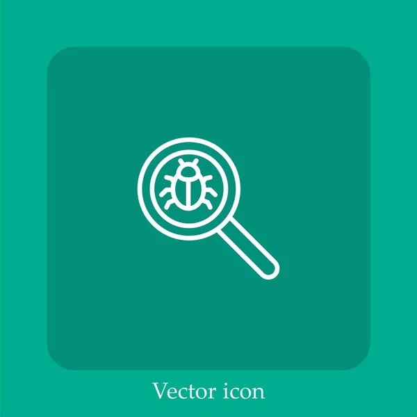 Ícone Vetorial Bug Linear Icon Line Com Curso Editável — Vetor de Stock