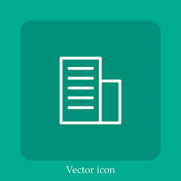 Construção Ícone Vetor Linear Icon Line Com Curso Editável — Vetor de Stock