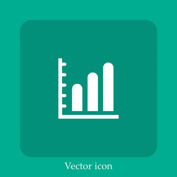 Business Bars Graphic Tool Vector Icon Linear Icon Line Editable — Stock Vector
