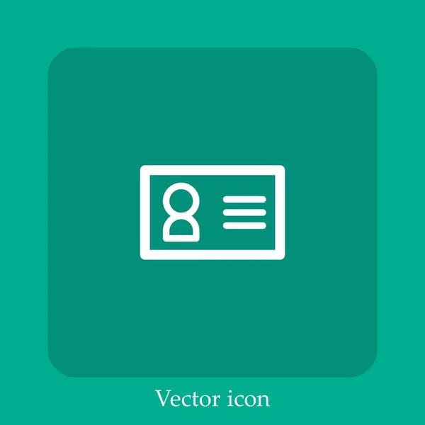 Visitenkartenvektorsymbol Lineare Icon Line Mit Editierbarem Strich — Stockvektor