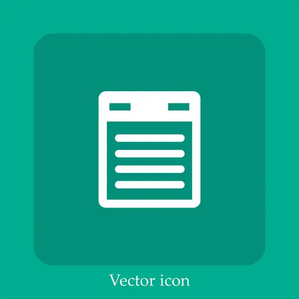 Business Dokument Schnittstelle Symbol Mit Textzeilen Vektor Symbol Lineare Icon — Stockvektor