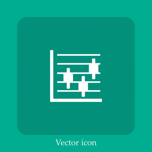 Icône Vectorielle Graphique Affaires Icône Linéaire Ligne Avec Trait Modifiable — Image vectorielle