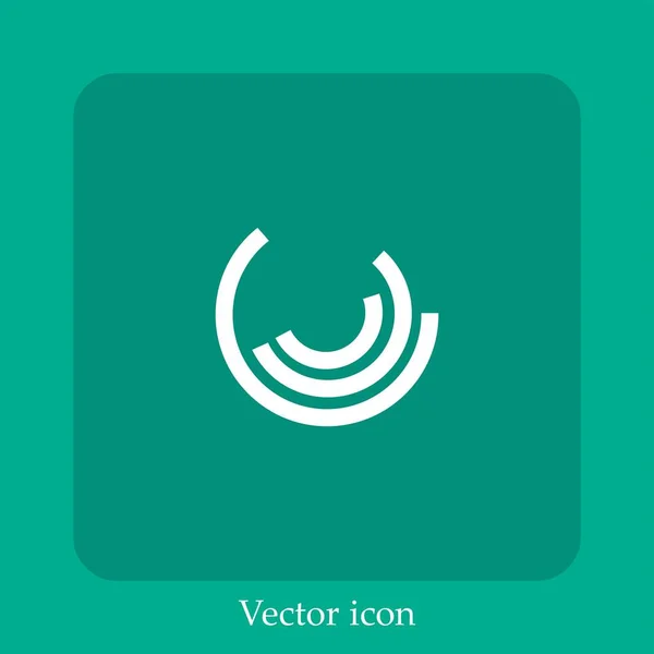 Gráfico Negócios Com Semicírculos Ícone Vetorial Linear Icon Line Com — Vetor de Stock