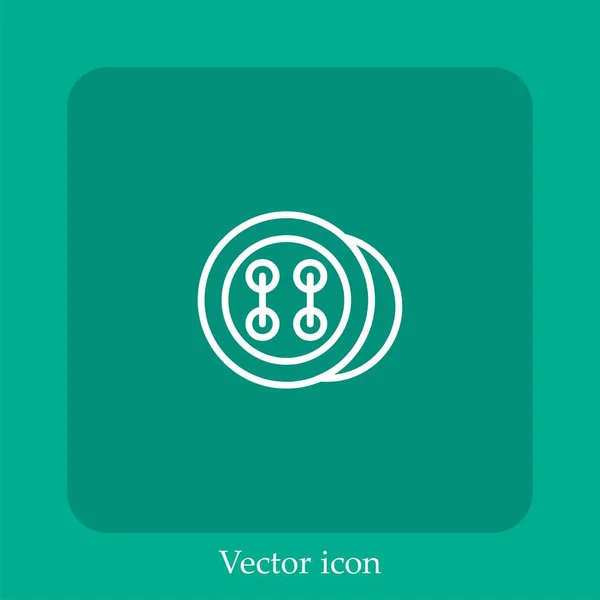 Ícone Vetor Botão Linear Icon Line Com Curso Editável — Vetor de Stock