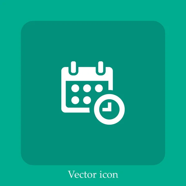 Calendar Clock Time Administration Organization Tools Symbol Vector Icon Linear — Stock Vector