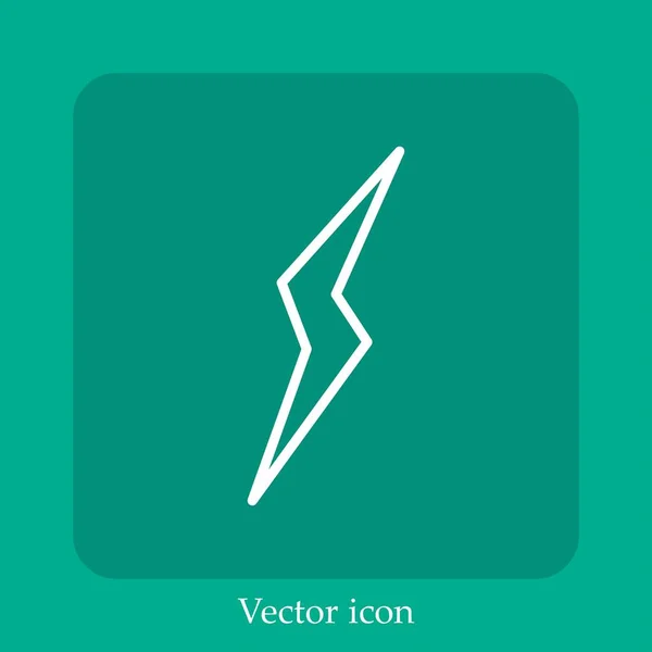 Icône Vectorielle Flash Appareil Photo Icône Linéaire Ligne Avec Course — Image vectorielle