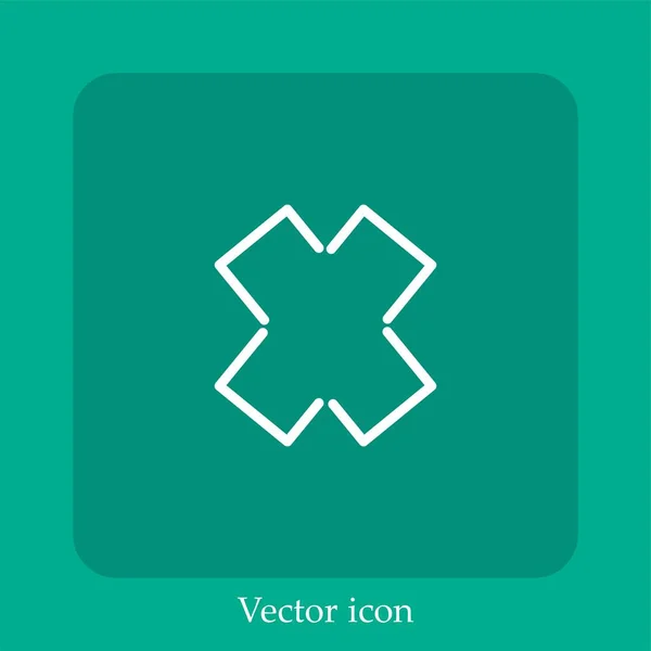 Cancelar Icono Vector Símbolo Icon Line Lineal Con Carrera Editable — Vector de stock