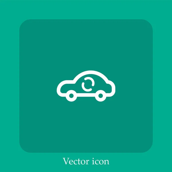 Icono Vector Coche Icon Line Lineal Con Carrera Editable — Vector de stock