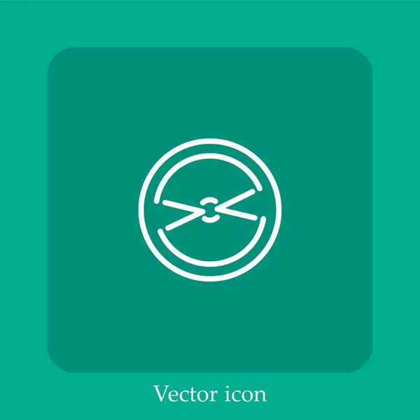 Icono Vector Rueda Coche Icon Line Lineal Con Carrera Editable — Vector de stock