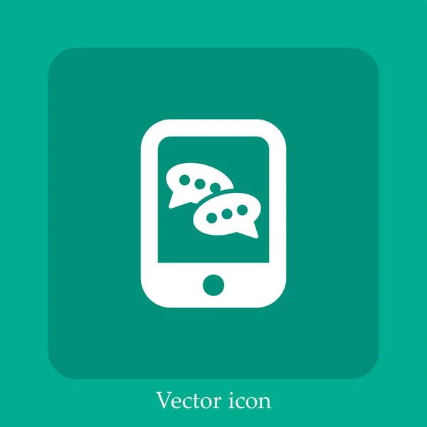 Handy Mit Sprachboxen Vektor Symbol Lineare Icon Line Mit Editierbarem — Stockvektor