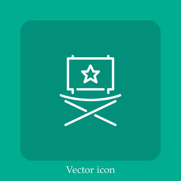 Icono Vector Silla Icon Line Lineal Con Carrera Editable — Vector de stock