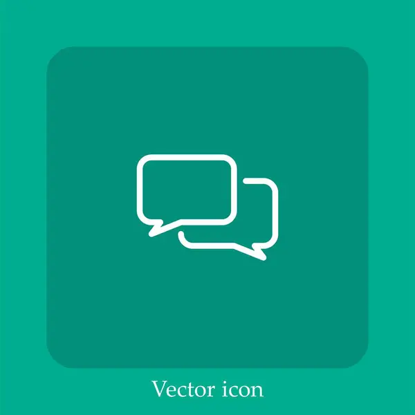 Ícone Vetor Chat Linear Icon Line Com Curso Editável —  Vetores de Stock