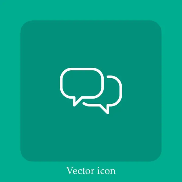 Ícone Vetor Chat Linear Icon Line Com Curso Editável —  Vetores de Stock