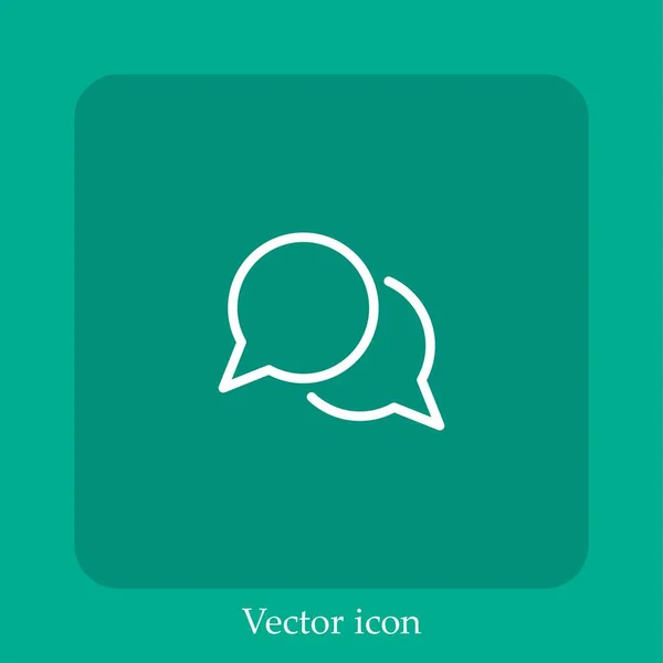 Ícone Vetor Chat Linear Icon Line Com Curso Editável — Vetor de Stock