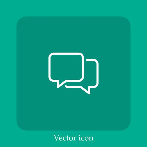 Chat Vector Icon Lineare Icon Line Mit Editierbarem Strich — Stockvektor