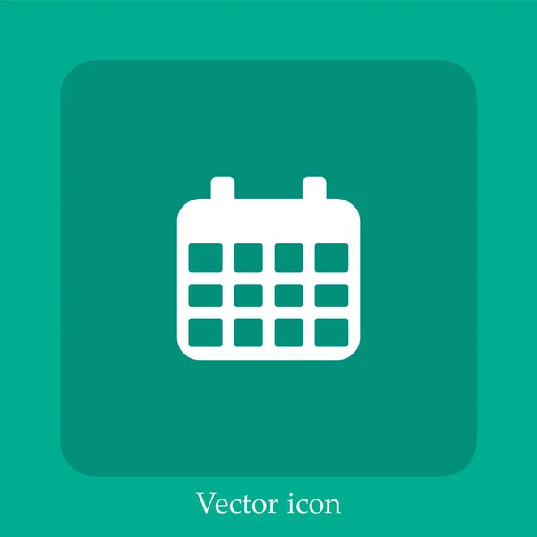 Checkered Calendar Interface Symbol Vector Icon Linear Icon Line Editable — Stock Vector