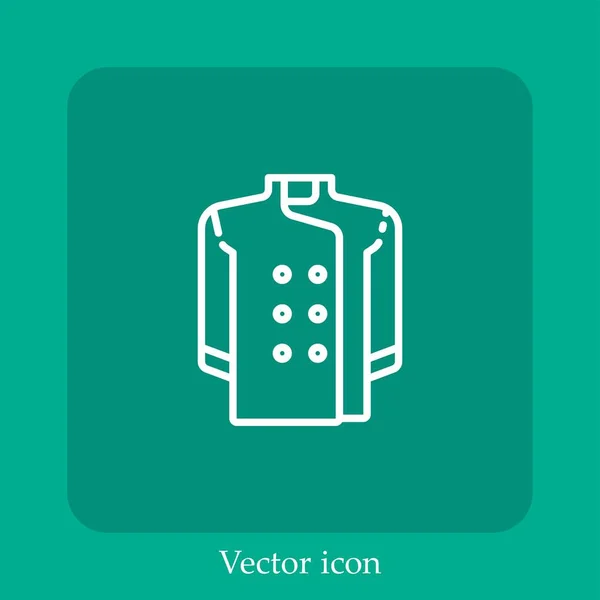 Chef Terno Vetor Ícone Linear Icon Line Com Curso Editável — Vetor de Stock