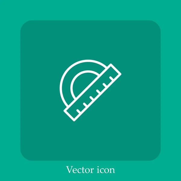 Kreis Lineal Vektor Symbol Linear Icon Line Mit Editierbarem Strich — Stockvektor