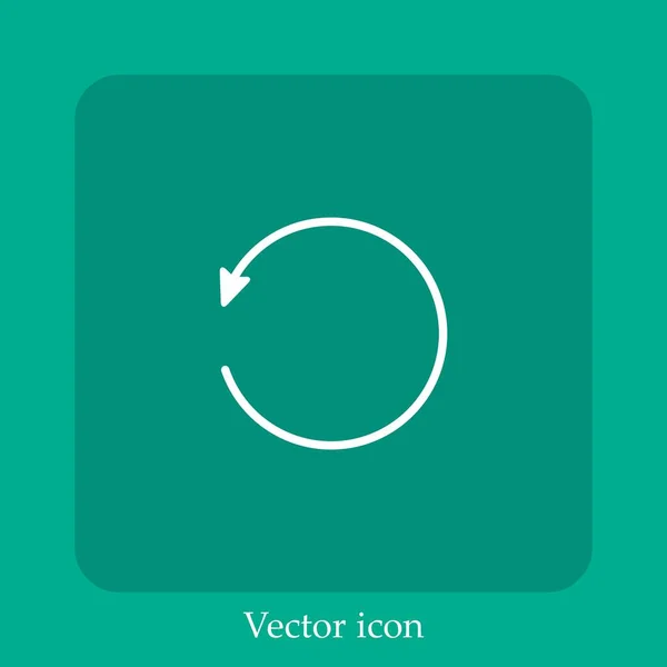 Icône Vectorielle Flèche Circulaire Icône Linéaire Ligne Avec Trait Modifiable — Image vectorielle