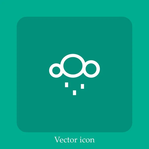 Wolke Von Kreisen Mit Pixeln Regen Vektor Symbol Lineare Icon — Stockvektor