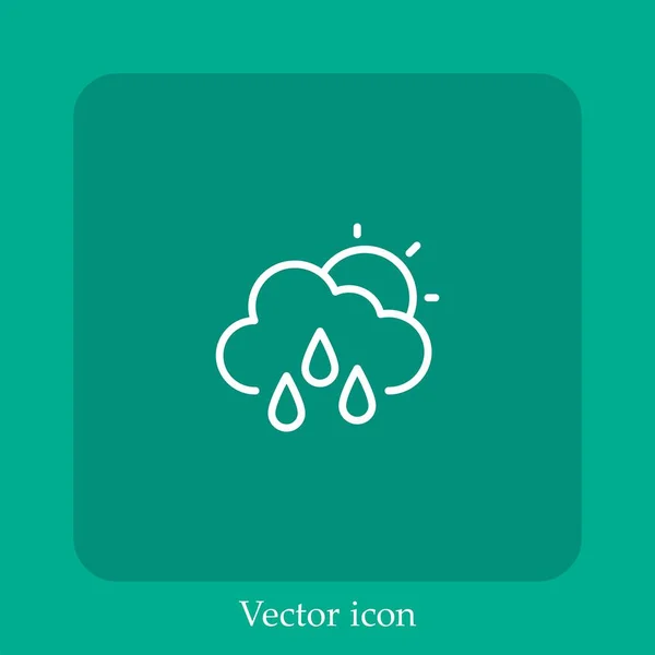 Wolkiges Vektorsymbol Lineare Icon Line Mit Editierbarem Strich — Stockvektor