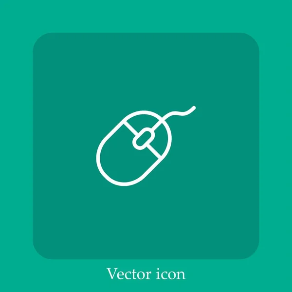 Icono Del Vector Del Ratón Computadora Icon Line Lineal Con — Vector de stock