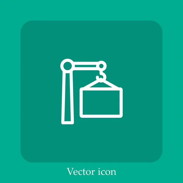 Контейнер Висит Векторный Значок Linear Icon Line Редактируемым Штрихом — стоковый вектор