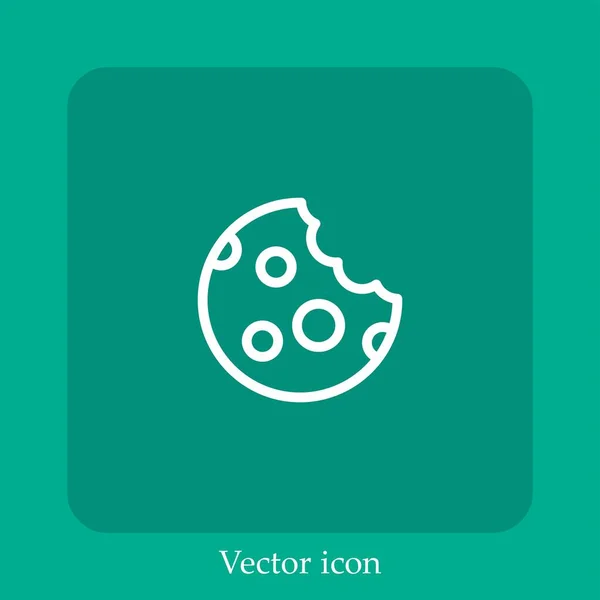 Cookie Mit Feinen Chips Vektor Symbol Lineare Icon Line Mit — Stockvektor