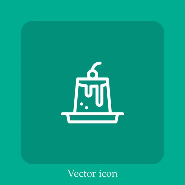 Icono Vectores Caramelo Creme Icon Line Lineal Con Carrera Editable — Vector de stock