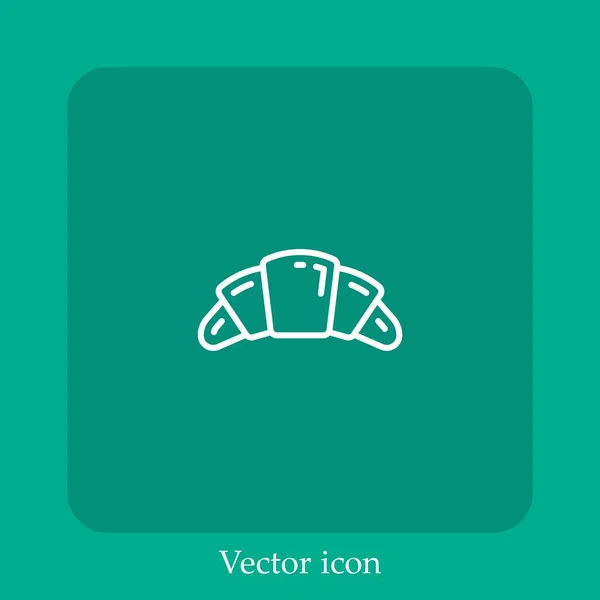 Croisant Vektor Symbol Lineare Icon Line Mit Editierbarem Strich — Stockvektor