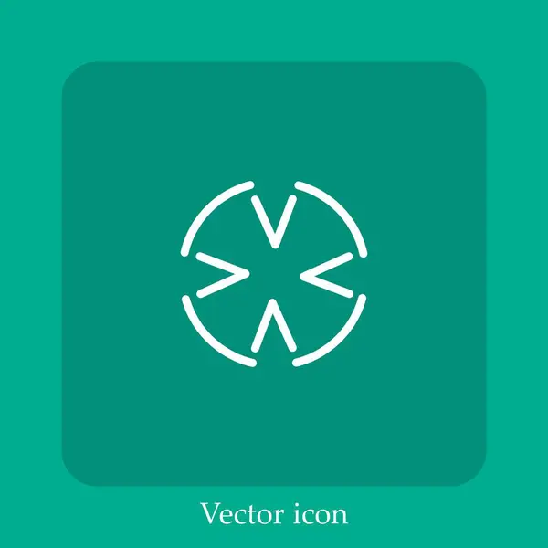 Forme Contour Transversal Icône Vectorielle Variante Icône Linéaire Ligne Avec — Image vectorielle