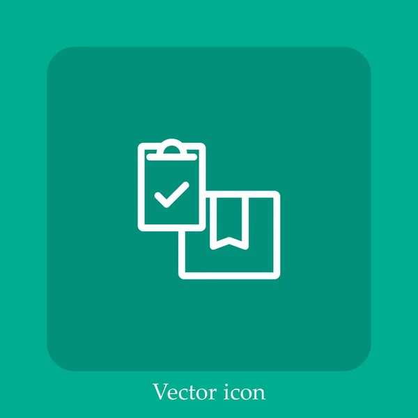 Lieferung Zwischenablage Vektor Symbol Lineare Icon Line Mit Editierbarem Strich — Stockvektor