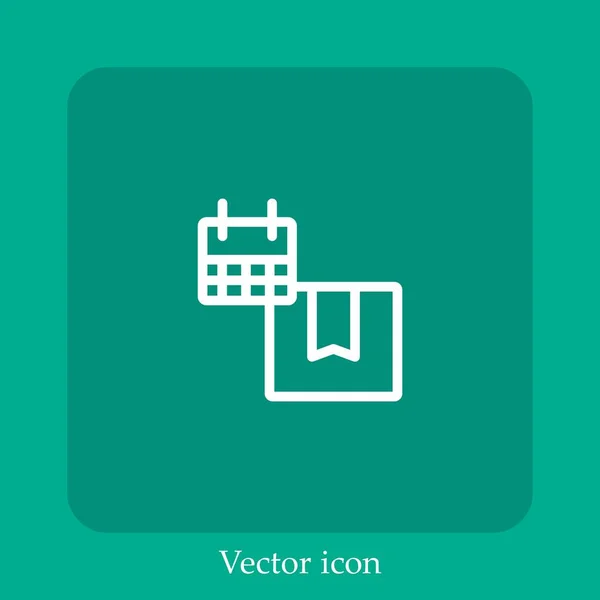 Date Livraison Icône Vectorielle Icône Linéaire Ligne Avec Course Modifiable — Image vectorielle