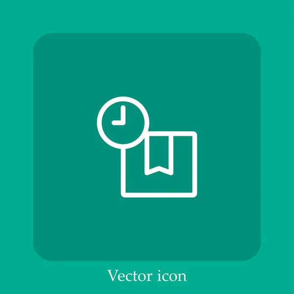 Icône Vectorielle Délai Livraison Icône Linéaire Ligne Avec Course Modifiable — Image vectorielle