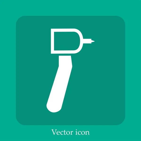 Dentists Drill Tool Vector Icon Linear Icon Line Editable Stroke — Stock Vector