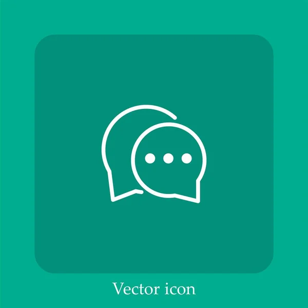 Diálogo Habla Globos Vector Icono Icon Line Lineal Con Carrera — Vector de stock