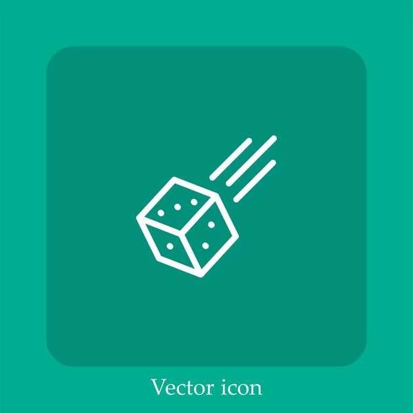 Icono Vector Dados Icon Line Lineal Con Carrera Editable — Vector de stock