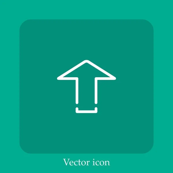 Flecha Direccional Hacia Arriba Icono Vectorial Icon Line Lineal Con — Vector de stock