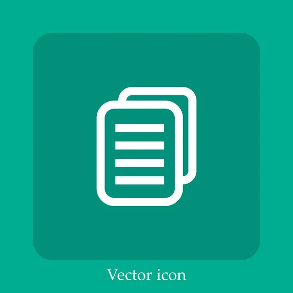 Ícone Vetorial Documento Linear Icon Line Com Curso Editável — Vetor de Stock