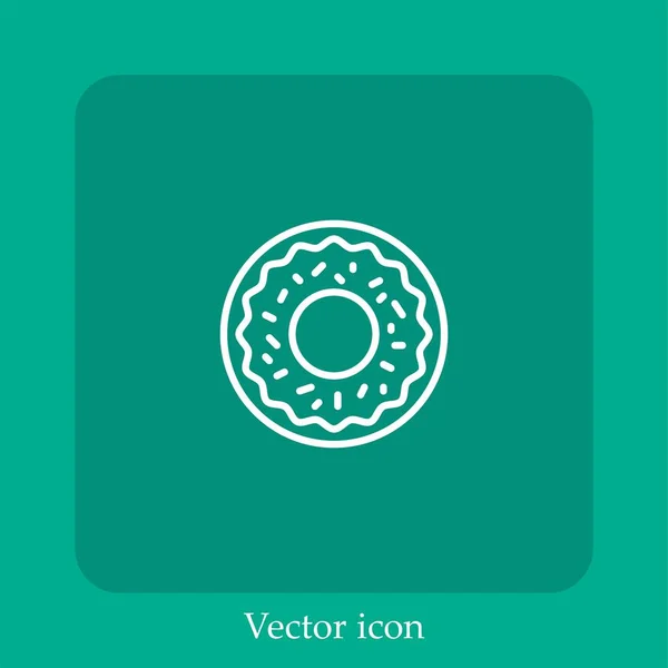 Icône Vectorielle Donut Icône Linéaire Ligne Avec Trait Modifiable — Image vectorielle