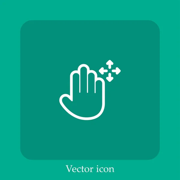 Arrastar Ícone Vetor Linear Icon Line Com Curso Editável — Vetor de Stock