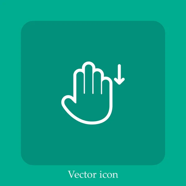 Arrastar Para Baixo Ícone Vetorial Linear Icon Line Com Curso — Vetor de Stock