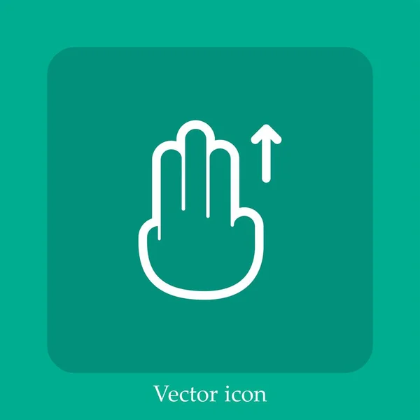 Arrastrar Hasta Icono Vector Icon Line Lineal Con Carrera Editable — Vector de stock